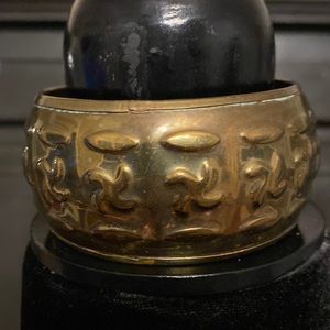 #1- Vintage from India solid Brass X’s & o’s Bracelet 1980s